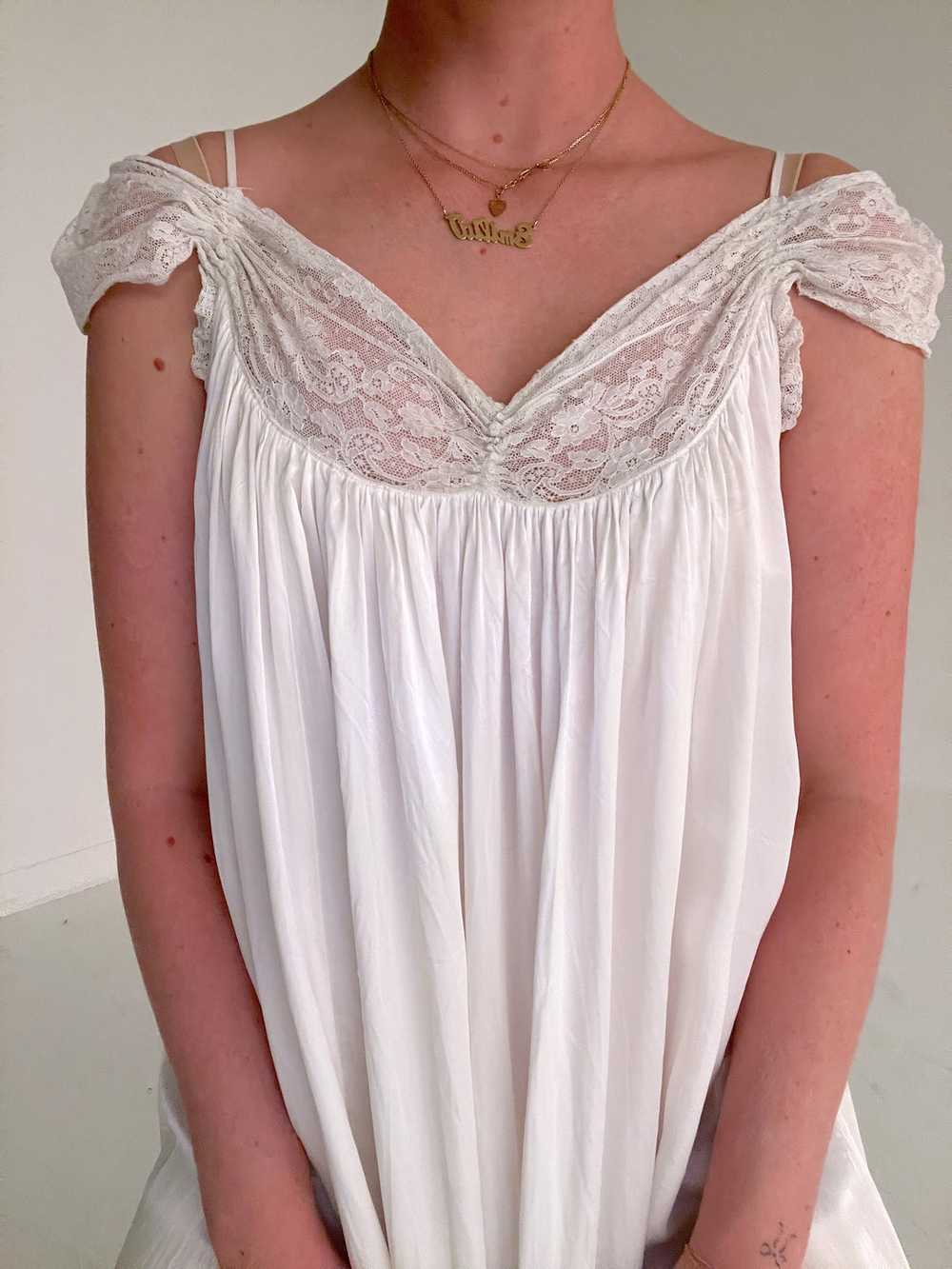 1930's Bridal White Satin Slip Dress - image 5