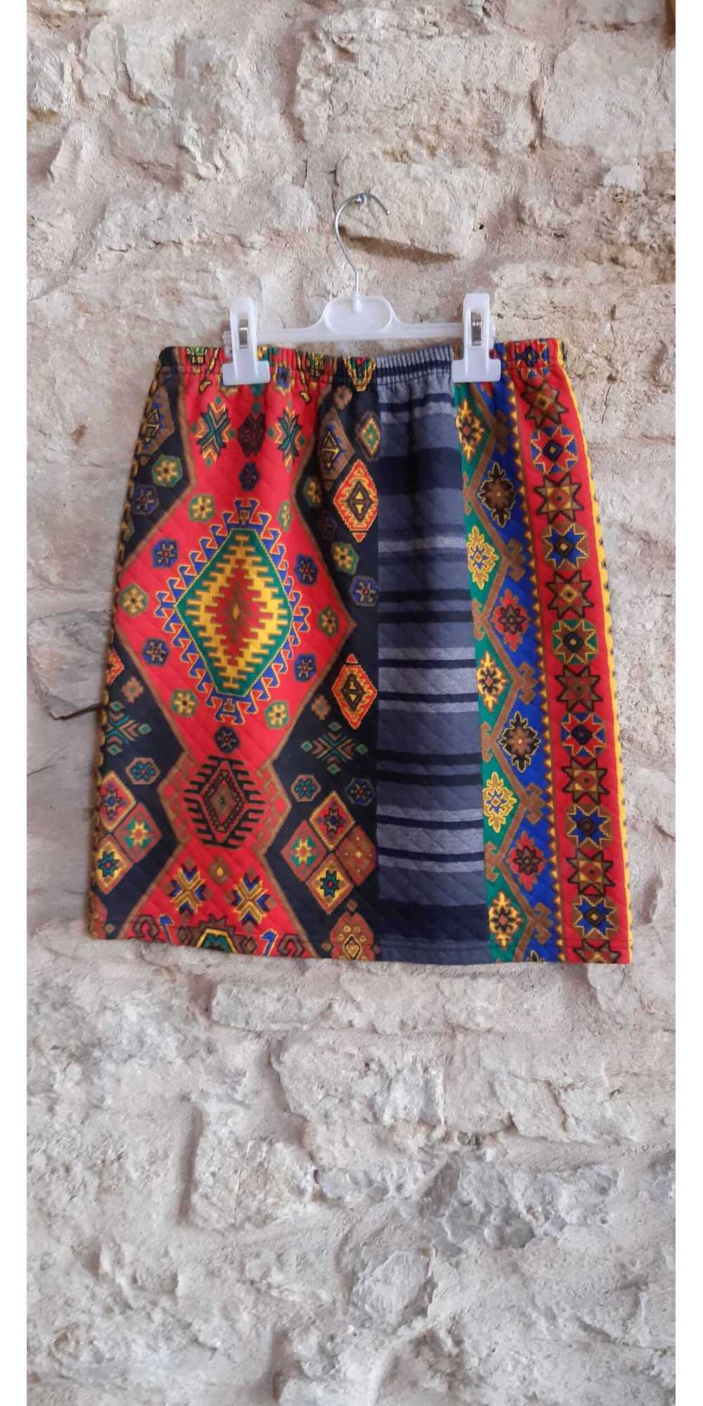 Jupe multicolore - Jupe droite, motifs aztèques t… - image 2