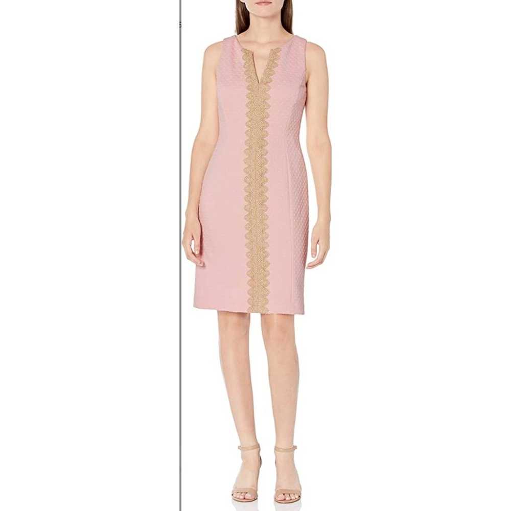 Other Pappagallo Sleeveless Brooke Pink Gold Dres… - image 1