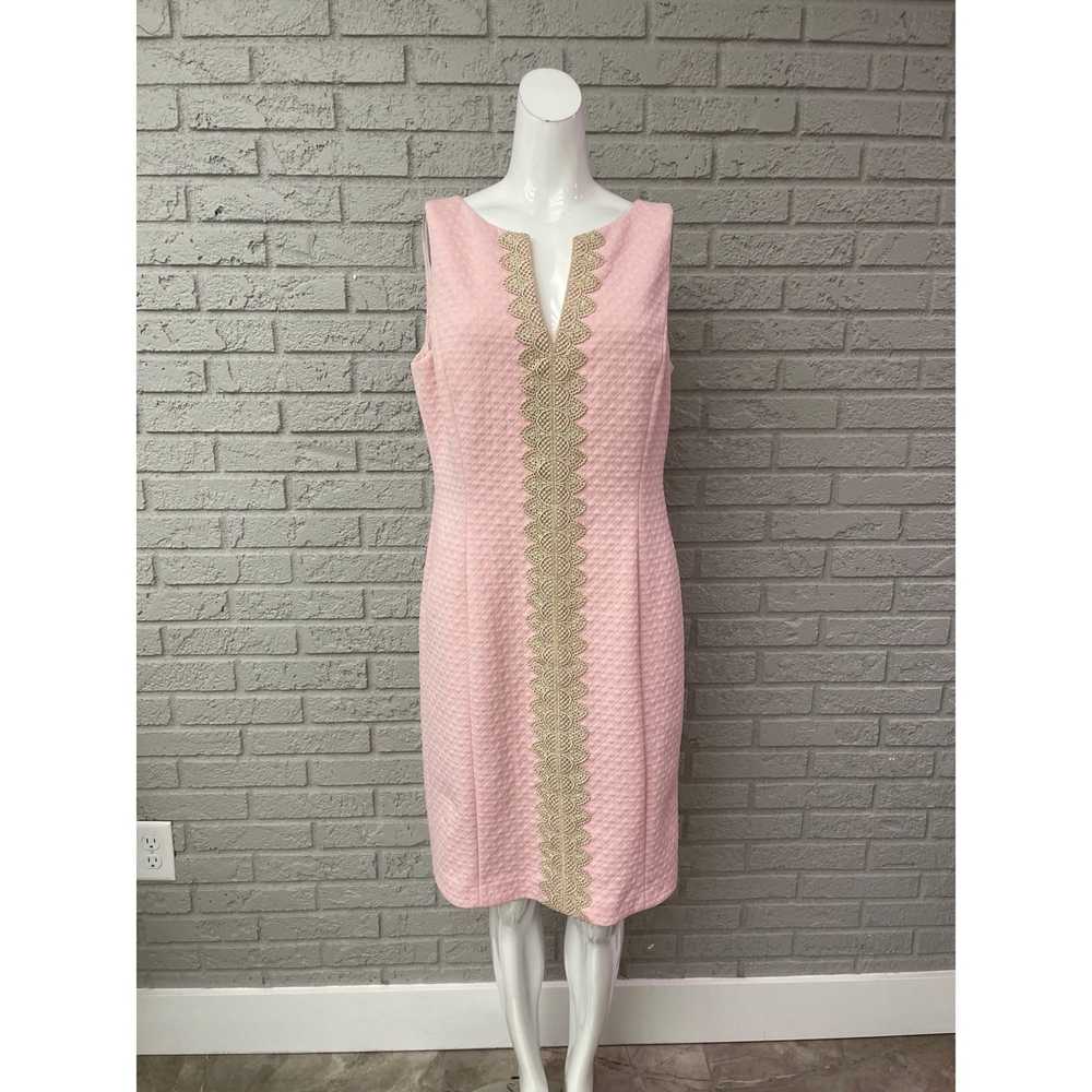 Other Pappagallo Sleeveless Brooke Pink Gold Dres… - image 3