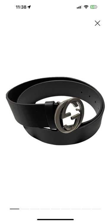 Louis Vuitton Men's Belt Reverso Eclipse Black Grey 95/38 Titanium Buckle