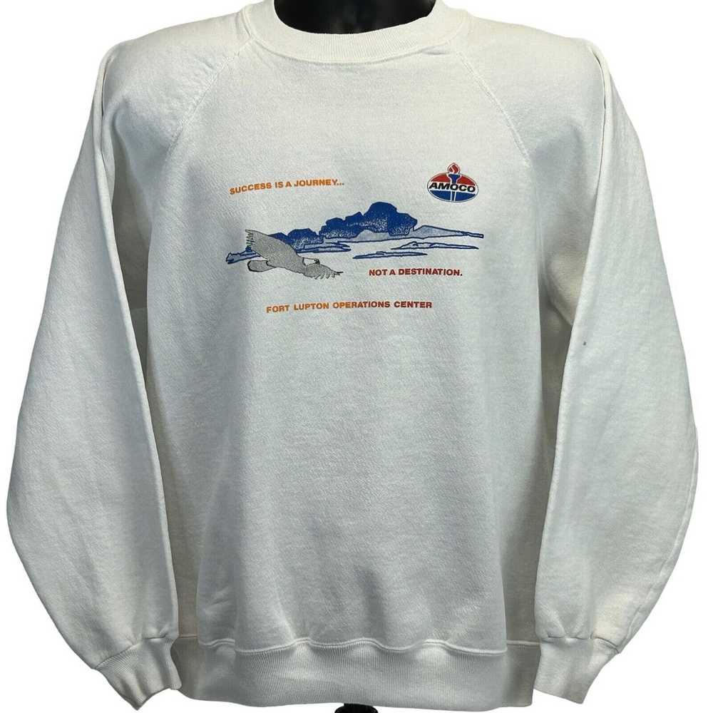 Hanes Amoco Fort Lupton Vintage 90s Sweatshirt Ga… - image 2