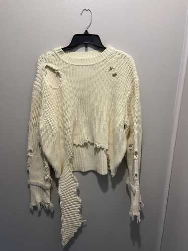 Other Cream torn knitted sweater