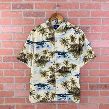 Hawaiian Shirt Carribean Joe Palm Trees Floral Ai… - image 1