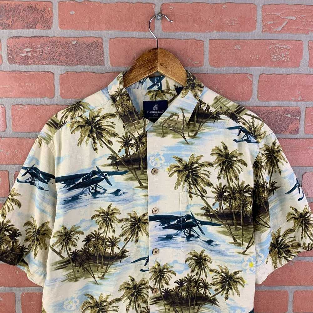 Hawaiian Shirt Carribean Joe Palm Trees Floral Ai… - image 3