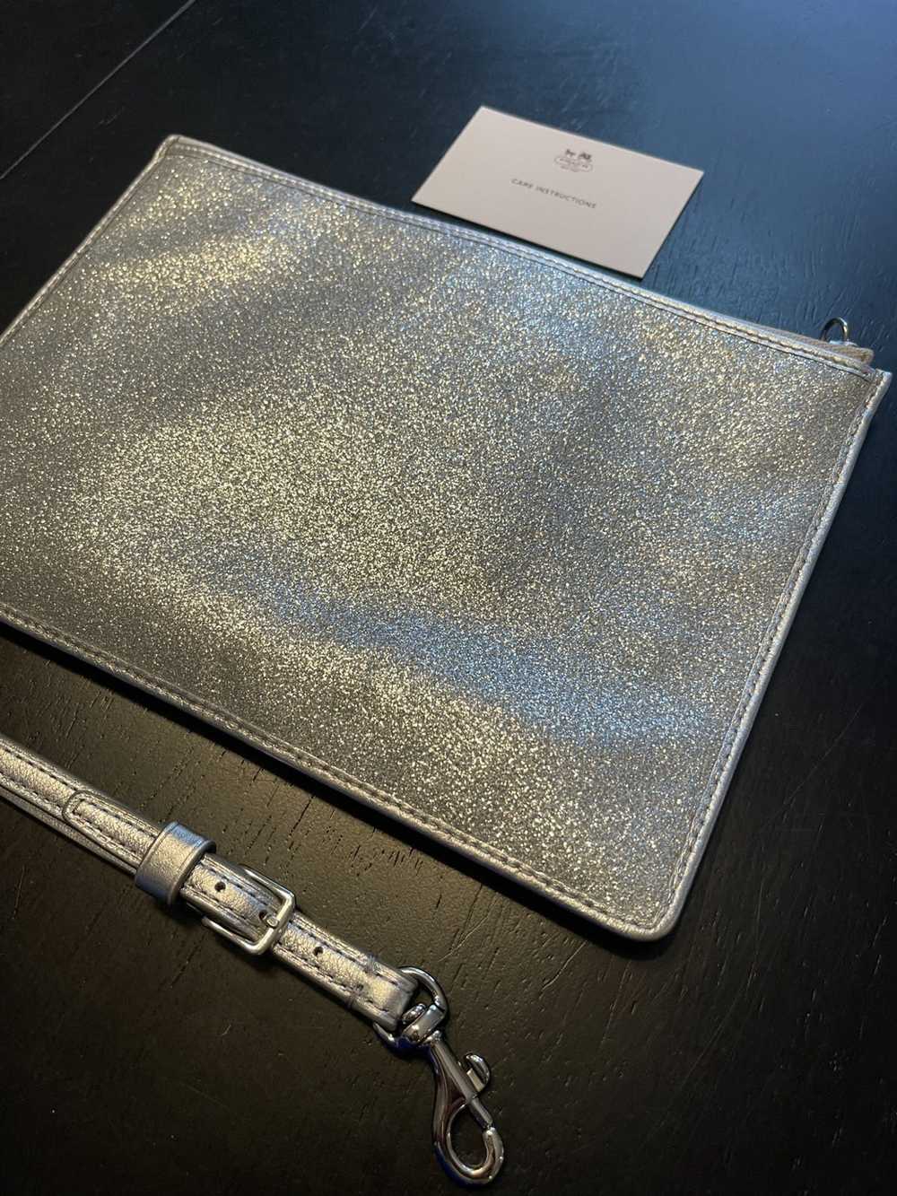 Coach Coach Silver Glitter Sparkle Bag Purse Clut… - image 2