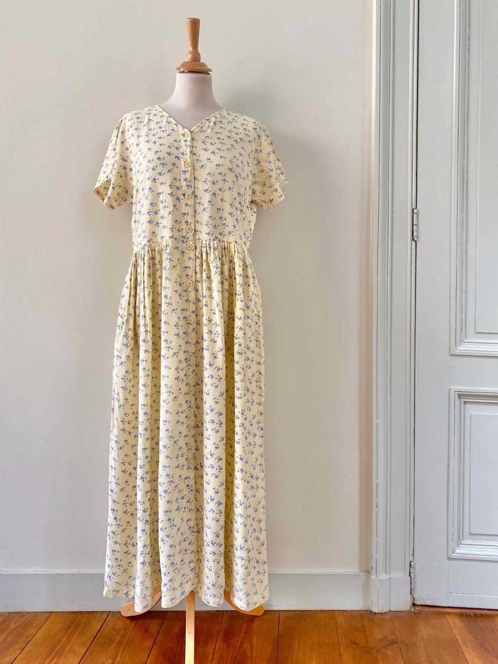 Long floral dress - Long floral dress in pastel y… - image 3