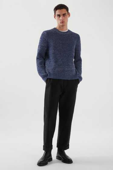 Cos Heavy COS Jumper - Blue & White Knit
