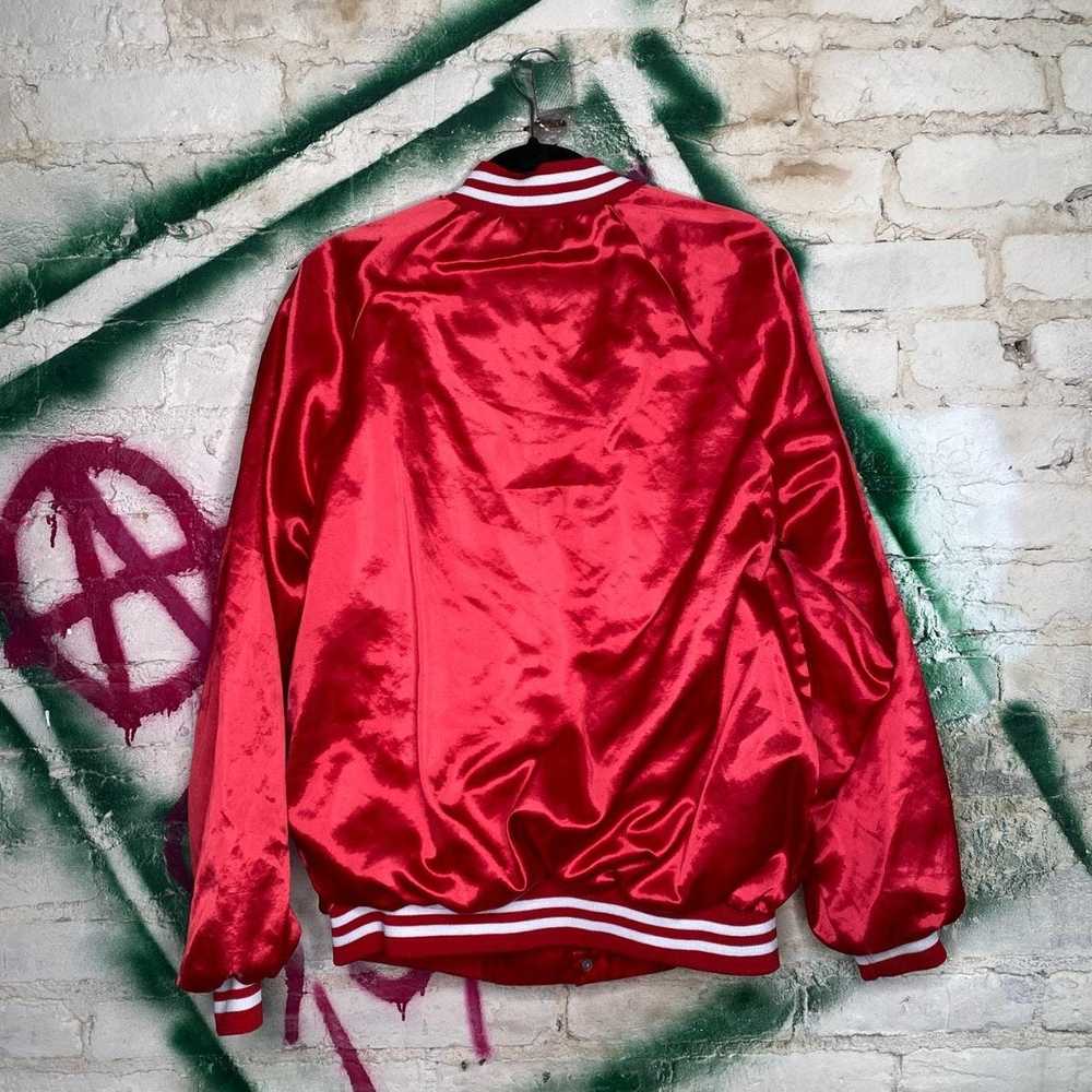 Bomber Jacket × Vintage 80s Red Satin Bomber Jack… - image 7