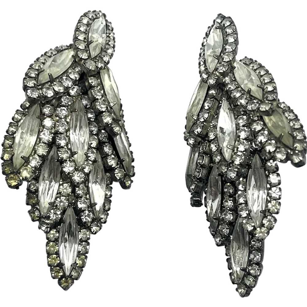 Vintage Glass Rhinestone Earrings - image 1