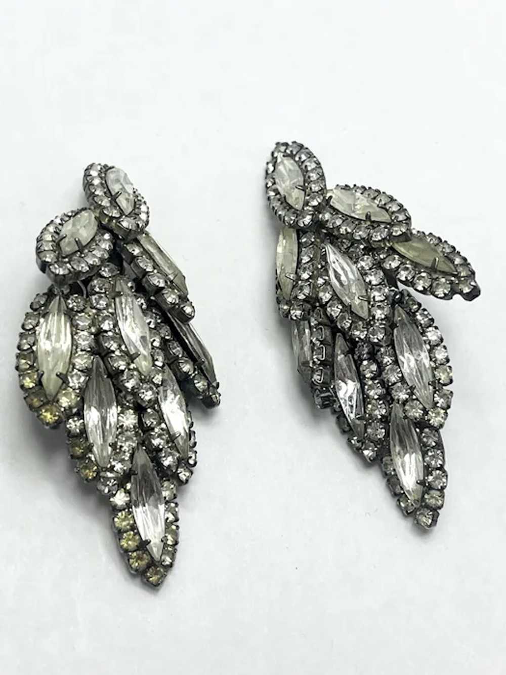 Vintage Glass Rhinestone Earrings - image 2