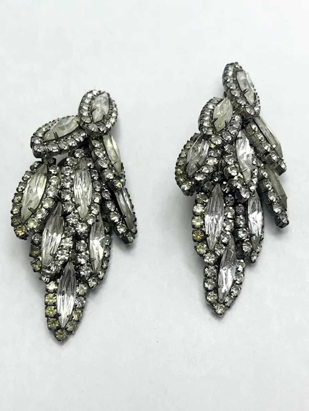 Vintage Glass Rhinestone Earrings - image 4