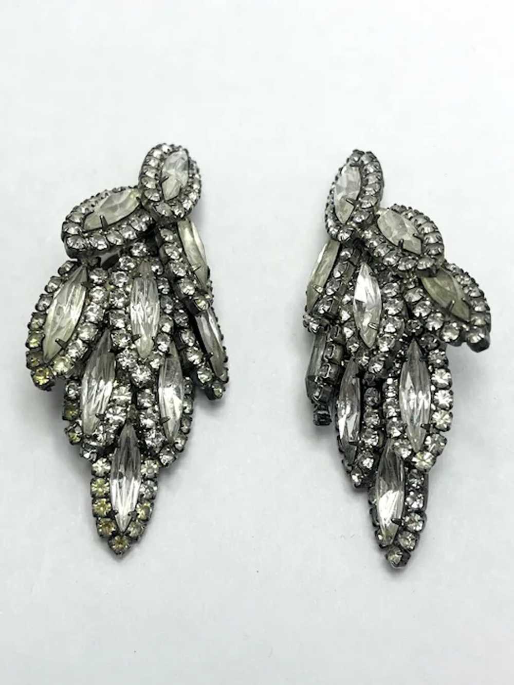 Vintage Glass Rhinestone Earrings - image 5