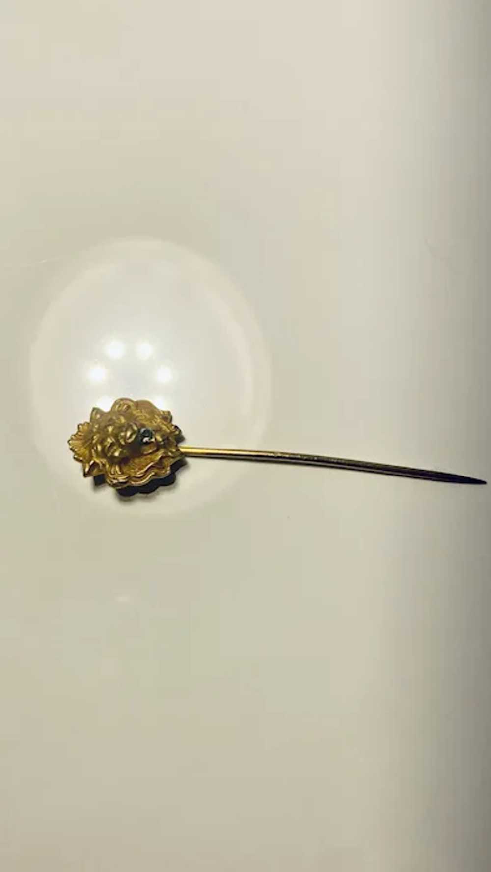 Edwardian Lion Stick Pin Gilt - image 6