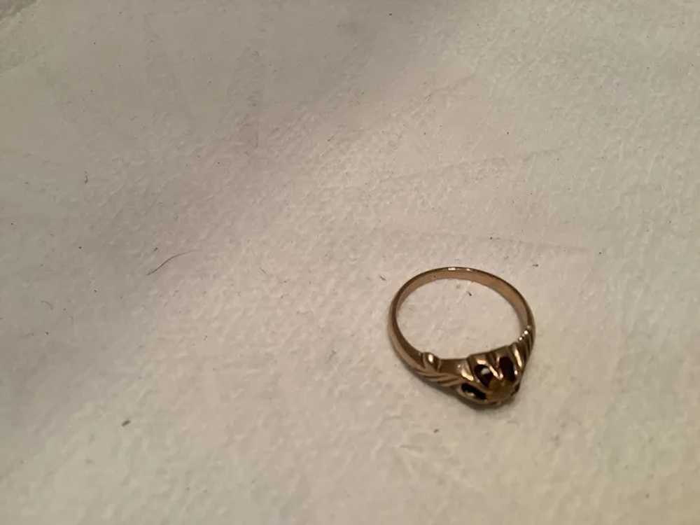 Antique 12k gold filled ring Size 5.5 with Yellow… - image 5