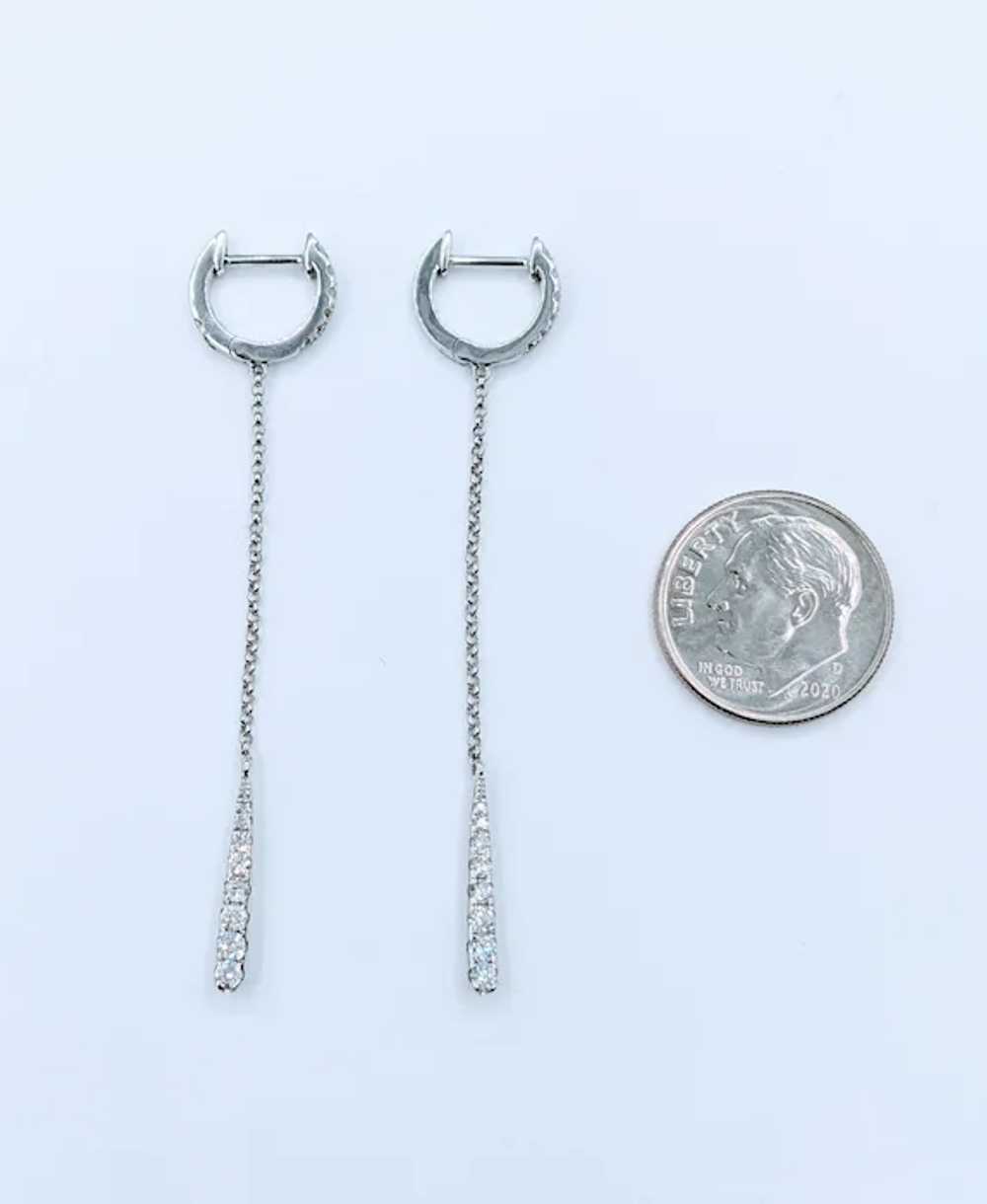 Darling 18k Diamond Chain Huggie Drop Earrings - image 5
