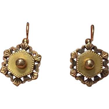 Antique French 18 K gold Dormeuse Earrings