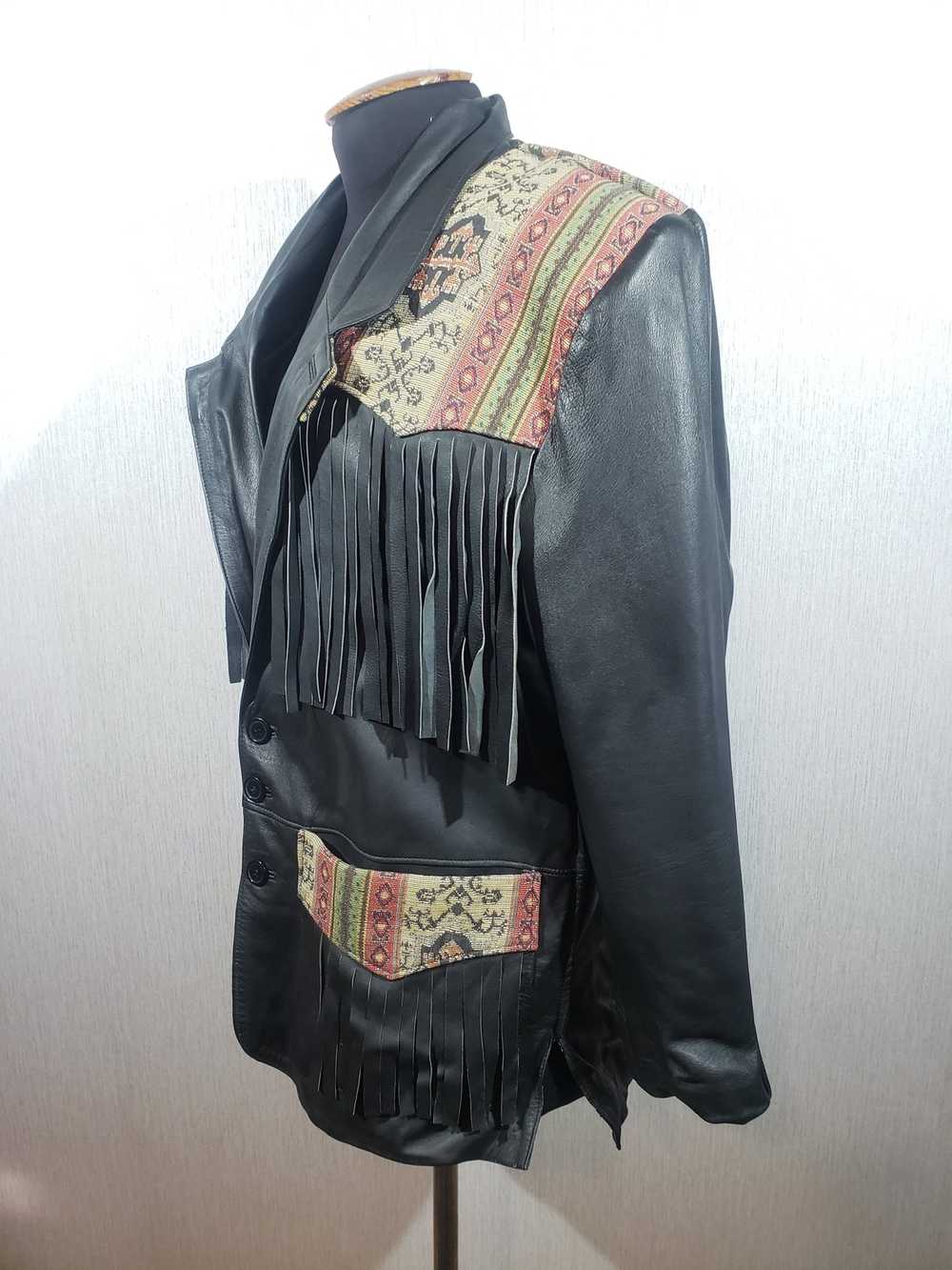 Handmade × Uniqlo Stylish men's leather jacket. - image 2