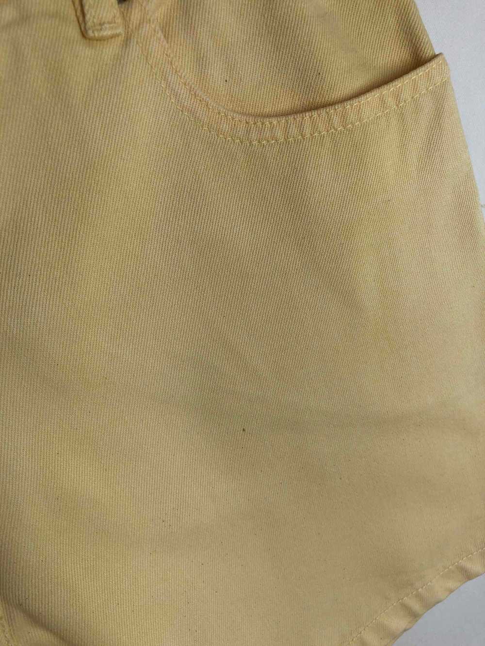 High waisted denim shorts, pastel yellow - High w… - image 4