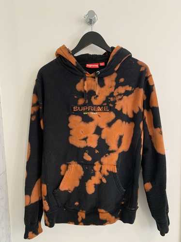 Custom × Supreme Custom bleach dyed Supreme hoodie