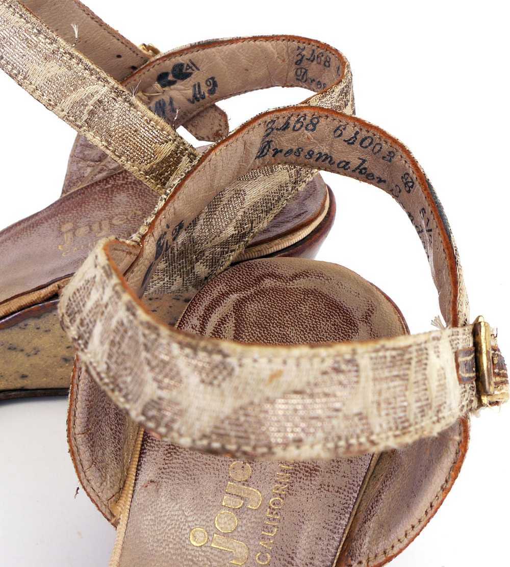 1940s CC41 Brocade Wedge Sandals by Joyce UK 3 - image 7