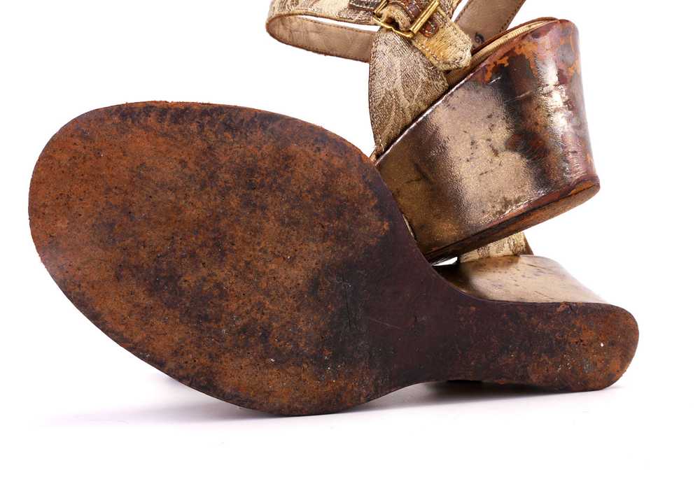 1940s CC41 Brocade Wedge Sandals by Joyce UK 3 - image 8