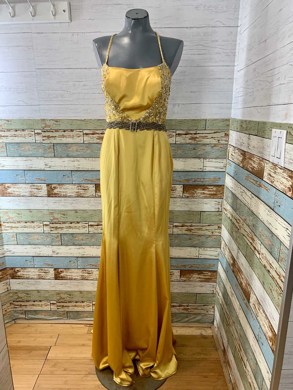 00’s Gold and Silver Beaded Maxi Gown - image 1