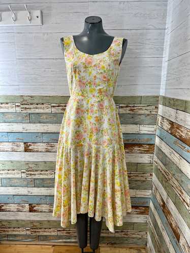 00’s Revival 60s Floral Asymmetric Dress