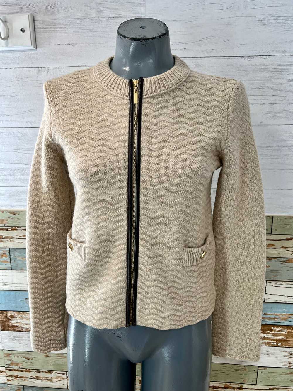 00’s Zip Cropped knit Jacket by Tory Burch - image 1