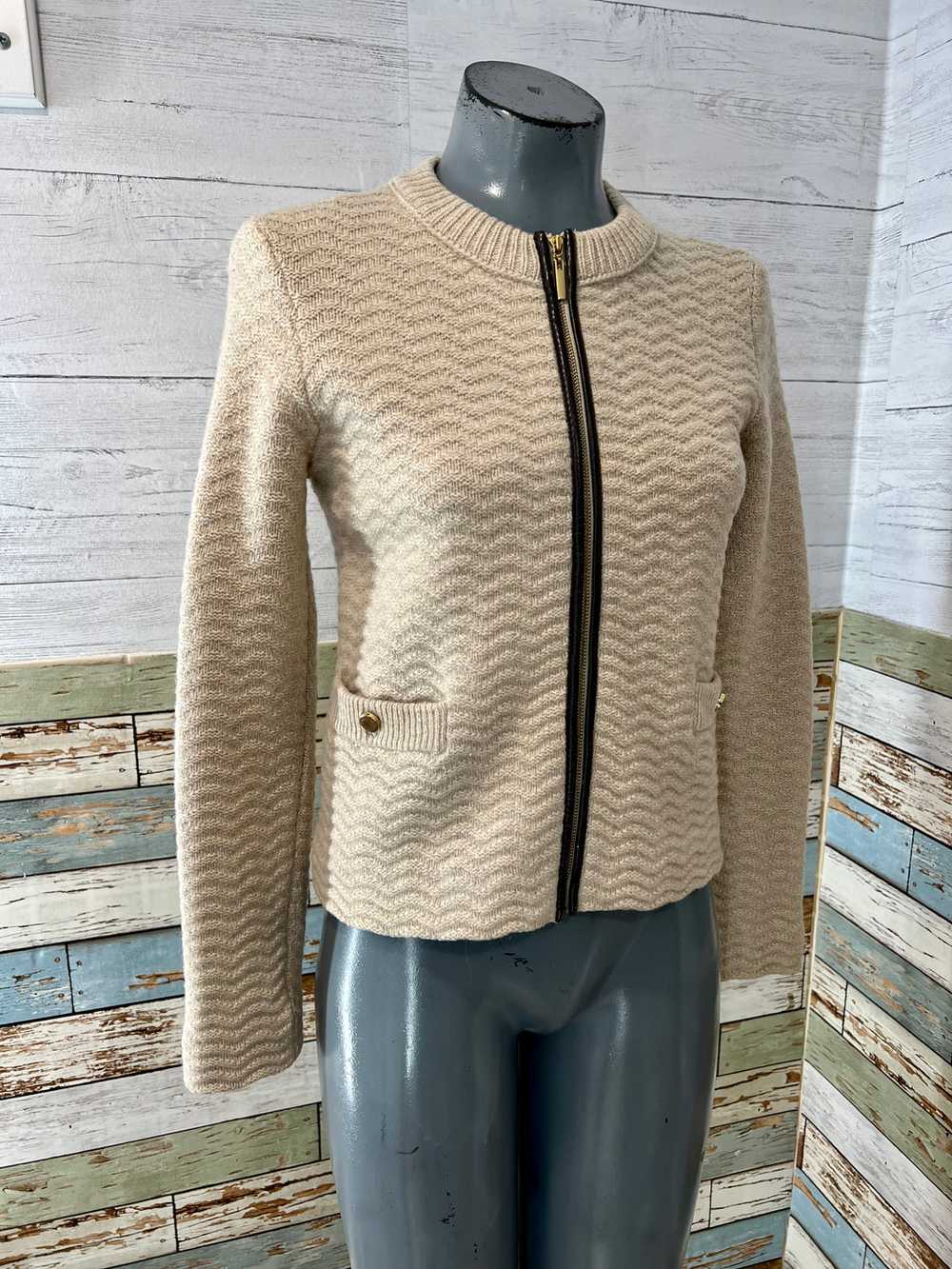 00’s Zip Cropped knit Jacket by Tory Burch - image 4