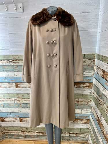 40s swing Coat With Fur Collar