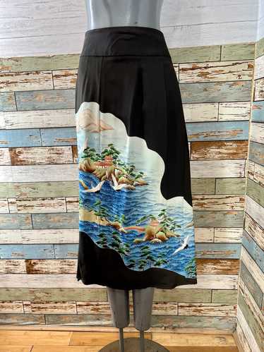50’s 60’s Landscape Printed Midi Skirt