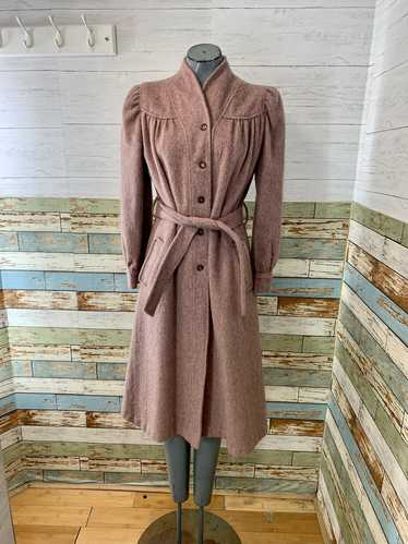 60's Pink Belted Wool Coat