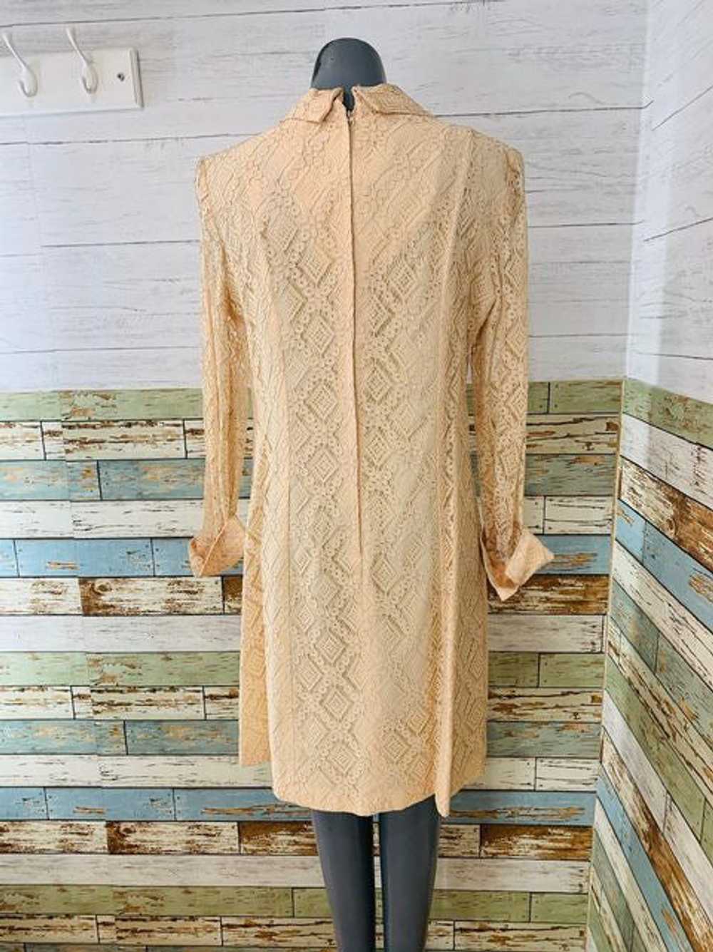 60s Long Sleeve Lace Dress - image 8