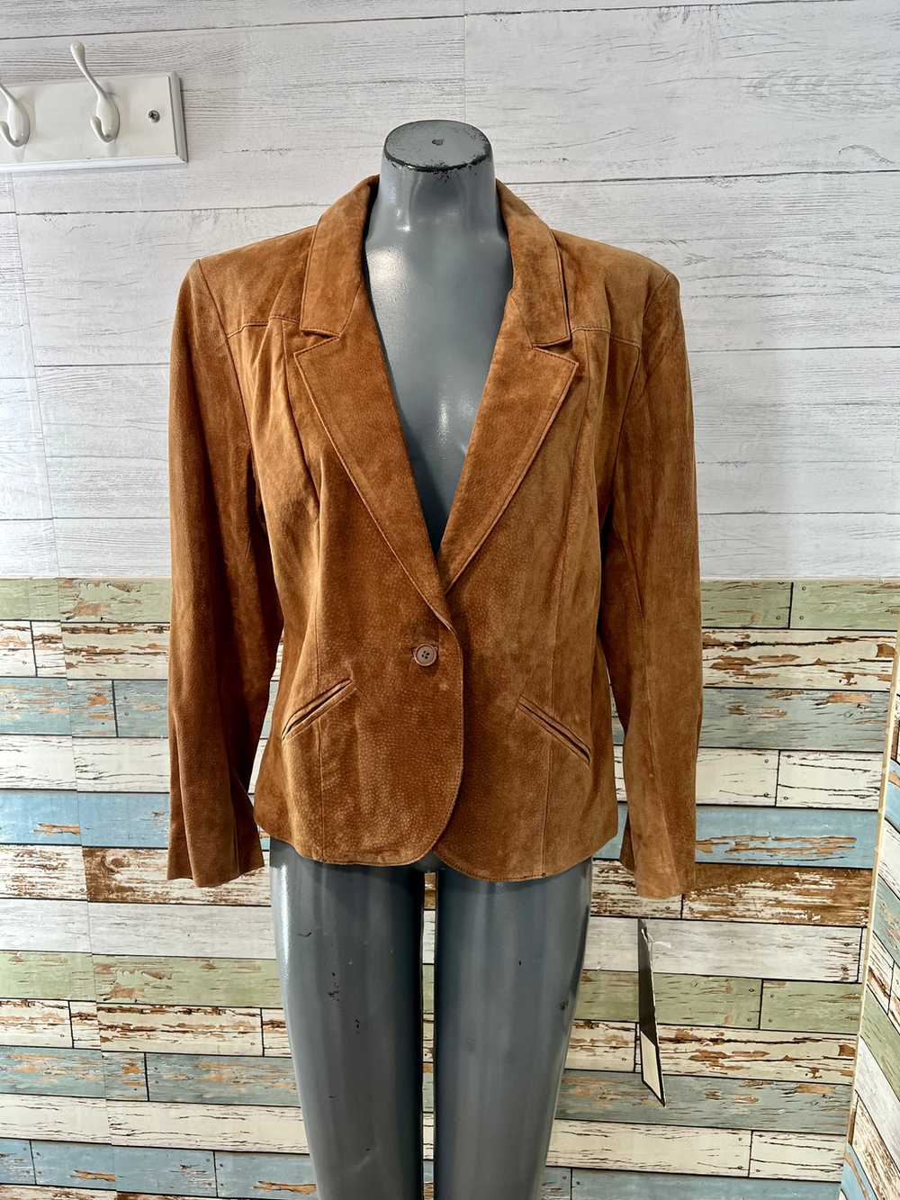 Vintage 80’s Brown Suede Short Leather Blazer by … - image 1