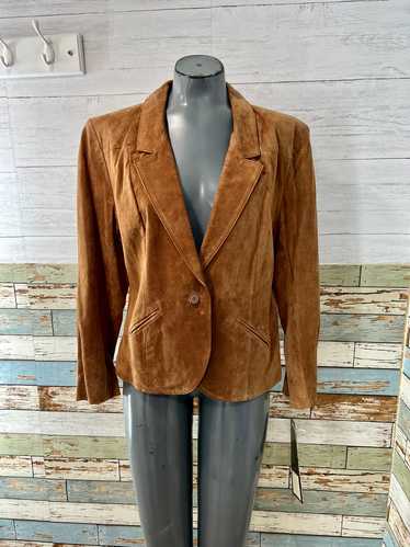 Vintage 80’s Brown Suede Short Leather Blazer by A