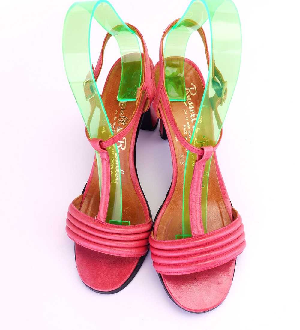 Early 1970s T Bar Sandals by Russell & Bromley in… - image 3