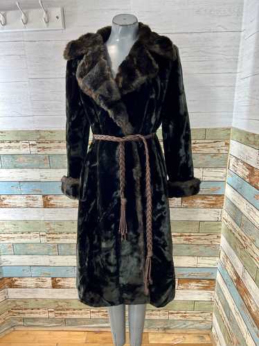 70s Crushed Velvet Wrap Coat by Borgazia - image 1