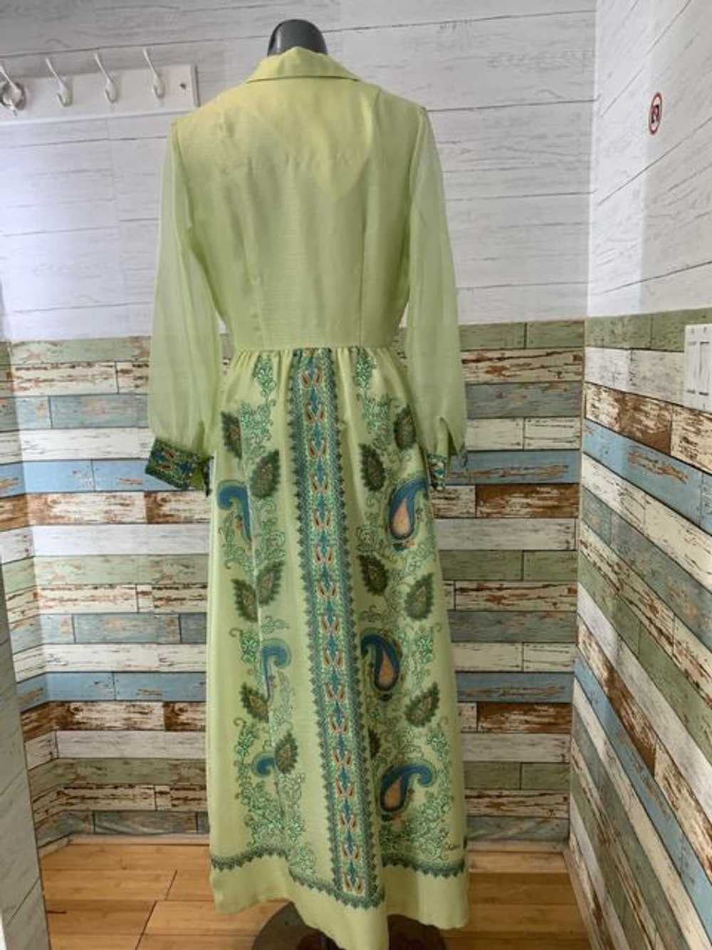 70s Maxi Long Sleeve Print Dress By Shaheen - image 6
