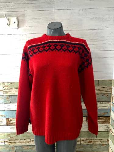 90’s Red and Black Knit Crewneck Sweater