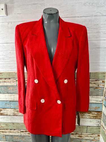 90’s Red Double Breasted Blazer By Giorgio Sant A… - image 1