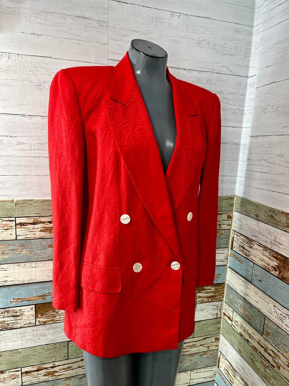 90’s Red Double Breasted Blazer By Giorgio Sant A… - image 2