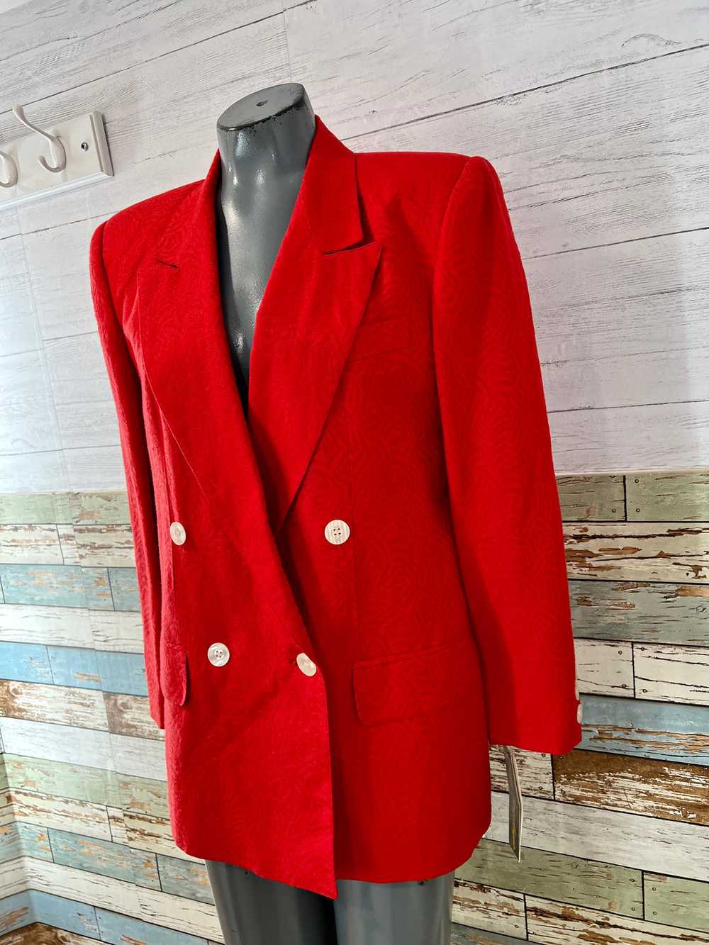 90’s Red Double Breasted Blazer By Giorgio Sant A… - image 5