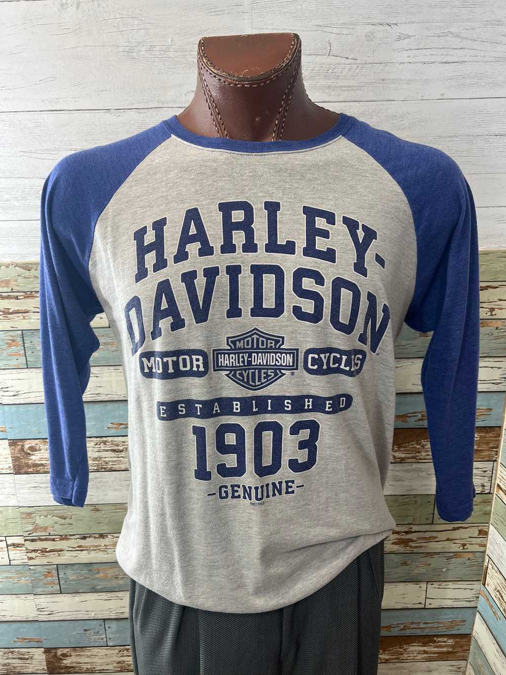 90’s Ringer 3/4 Length T-shirt by Harley Davidson - image 1