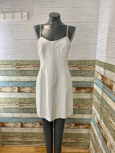 90’s White Leather Mini Bodycon Dress