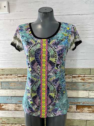 90’s Psychedelic Multicolor Cap Sleeve Top by Cusc