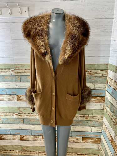 90’s Fur Collar and Cashmere Coat by Donna Karan