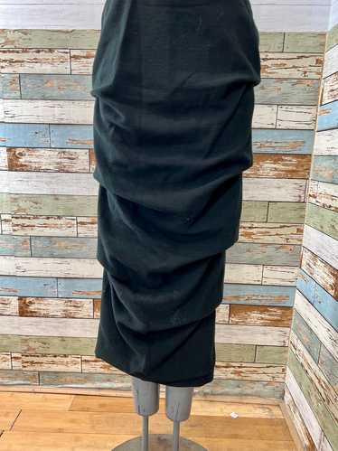 90s/00s Black Draped Maxi Skirt