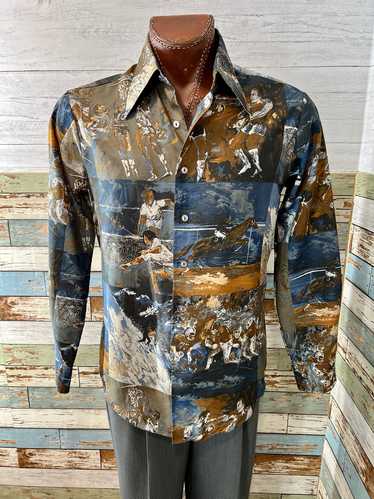 70’s Leroy Neiman Playboy Collage Long Sleeve Shir