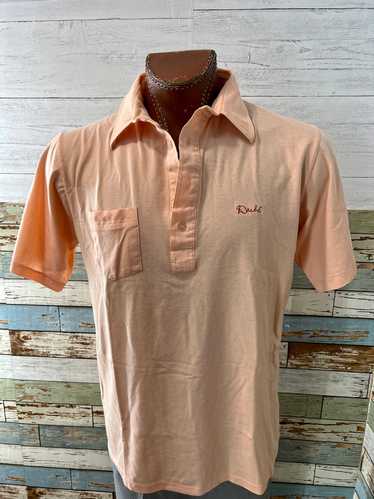 70’s Light Pink Short Sleeve Disco Polo Shirt By L